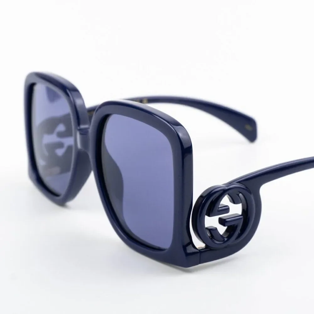 NEW Gucci GG1326S 006 Violet Silver Mirror Oversized Square Women Sunglasses